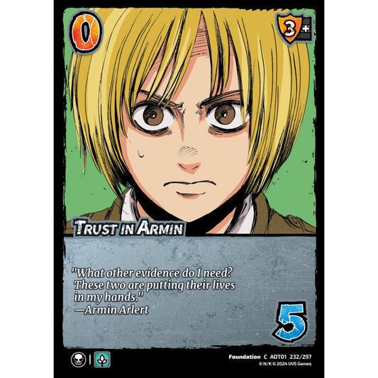 Trust in Armin, 232/297, C, UniVersus, Attack on Titan: Battle for Humanity