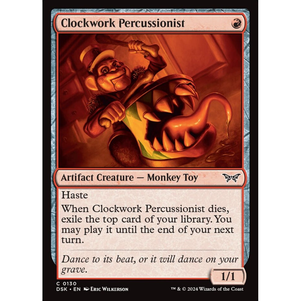 Clockwork Percussionist, 130, common, Magic: The Gathering, Duskmourn: House of Horror