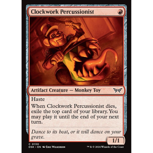 Clockwork Percussionist, 130, common, Magic: The Gathering, Duskmourn: House of Horror