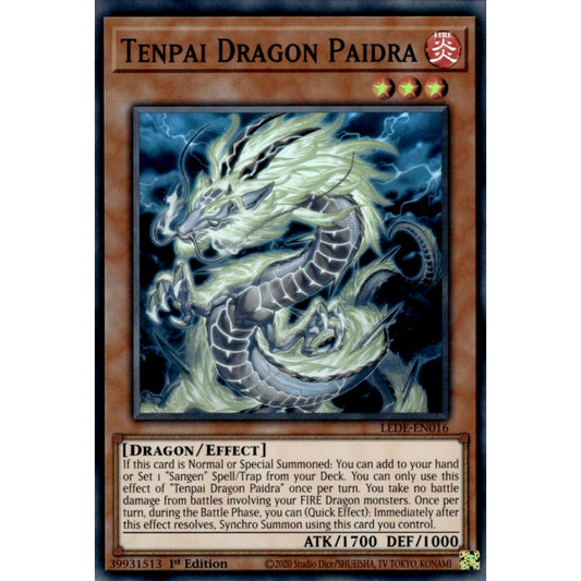 Tenpai Dragon Paidra LEDE-EN016 Super Super Rare Yu-Gi-Oh Legacy of Destruction in Art