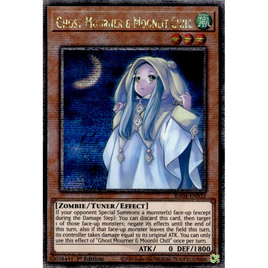Ghost Mourner & Moonlit Chill RA04-EN033 QCR Quarter Century Secret Rare Yu-Gi-Oh Quarter Century Stampede in Art