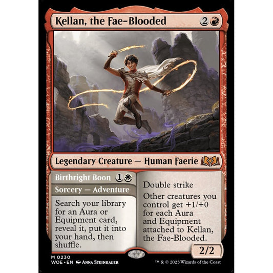 Kellan, the Fae-Blooded // Birthright Boon, mythic, 230, Magic the Gathering, Wilds of Eldraine