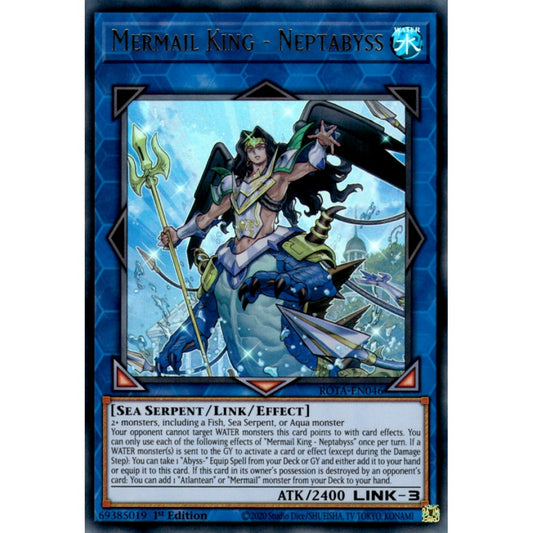 Mermail King - Neptabyss ROTA-EN046 Ultra Ultra Rare Yu-Gi-Oh Rage of the Abyss in Art