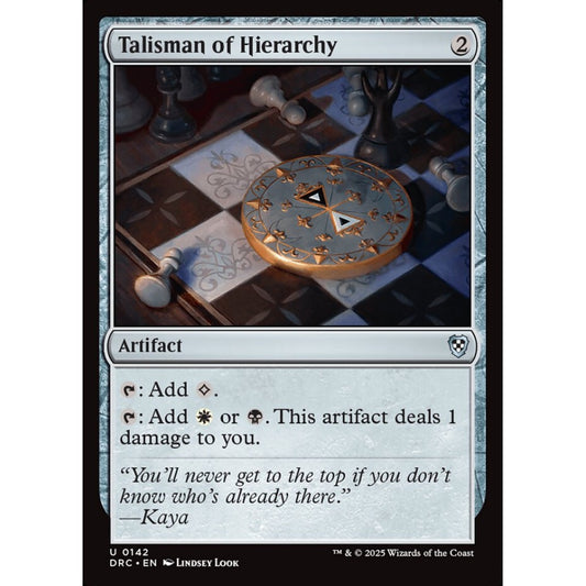 Talisman of Hierarchy, 142, uncommon, Magic: The Gathering, Aetherdrift Commander