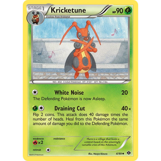 Kricketune Uncommon 4/99 Pokemon Card Game Next Destinies