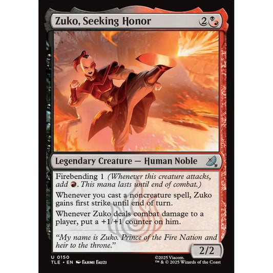 Zuko, Seeking Honor uncommon 150 Magic the Gathering Avatar: The Last Airbender Eternal