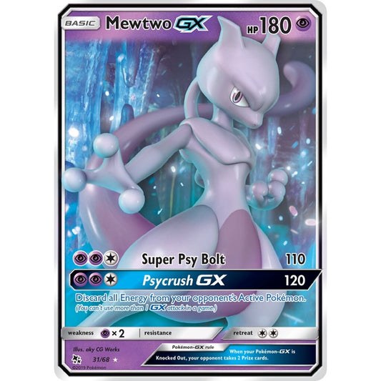 Mewtwo-GX Rare Holo GX 31/68 Pokemon Card Game Hidden Fates