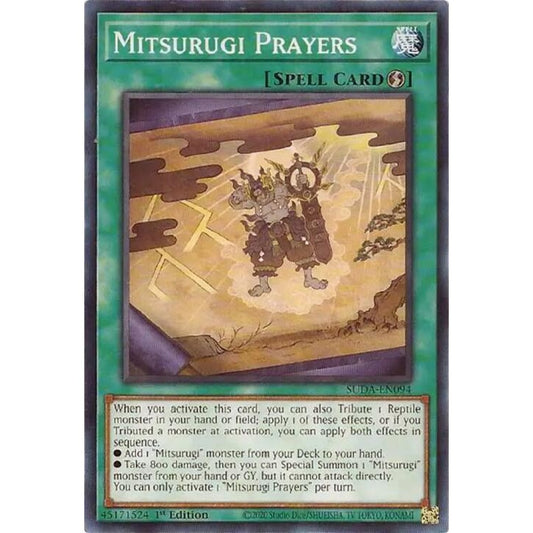 Mitsurugi Prayers SUDA-EN094 Common Yu-Gi-Oh Supreme Darkness