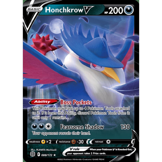 Honchkrow V Double Rare 088/172 Pokemon Card Game Brilliant Stars
