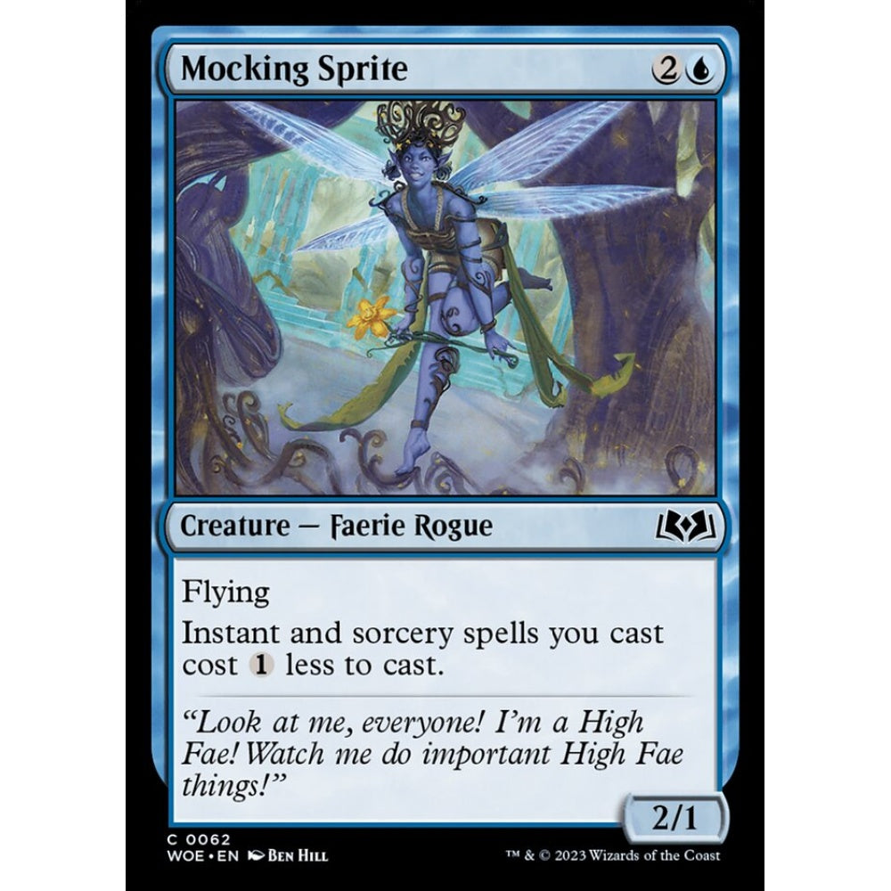 Mocking Sprite, common, 62, Magic the Gathering, Wilds of Eldraine