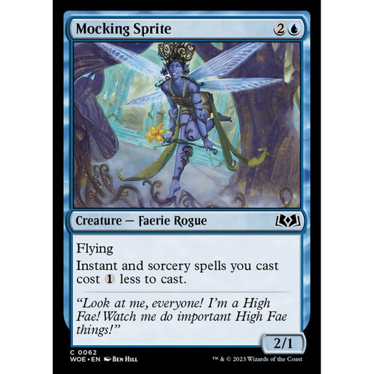 Mocking Sprite, common, 62, Magic the Gathering, Wilds of Eldraine