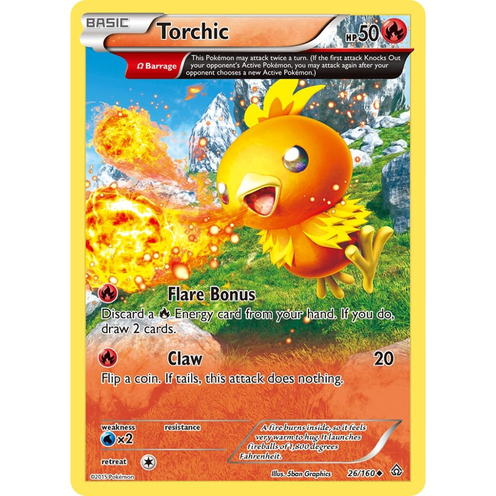 Torchic Uncommon 26/160 Pokemon Card Game Primal Clash