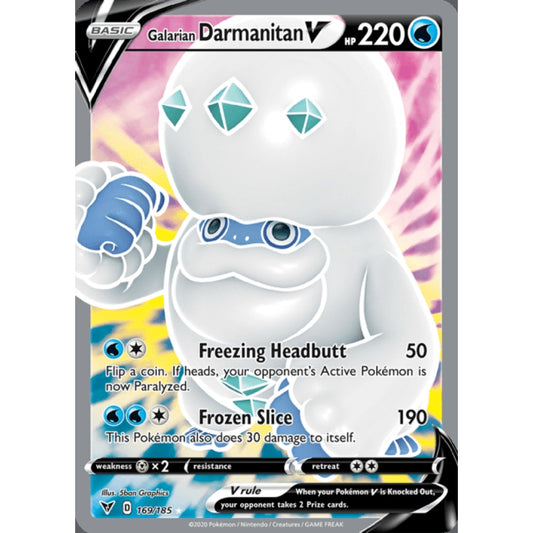 Galarian Darmanitan V Full Art 169/185 Pokemon Card Game Vivid Voltage