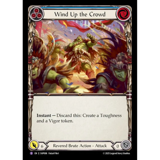 Wind Up the Crowd SUP006-RF Super-Rare Flesh & Blood Trading Card Game Super Slam in Rainbow Foil Art