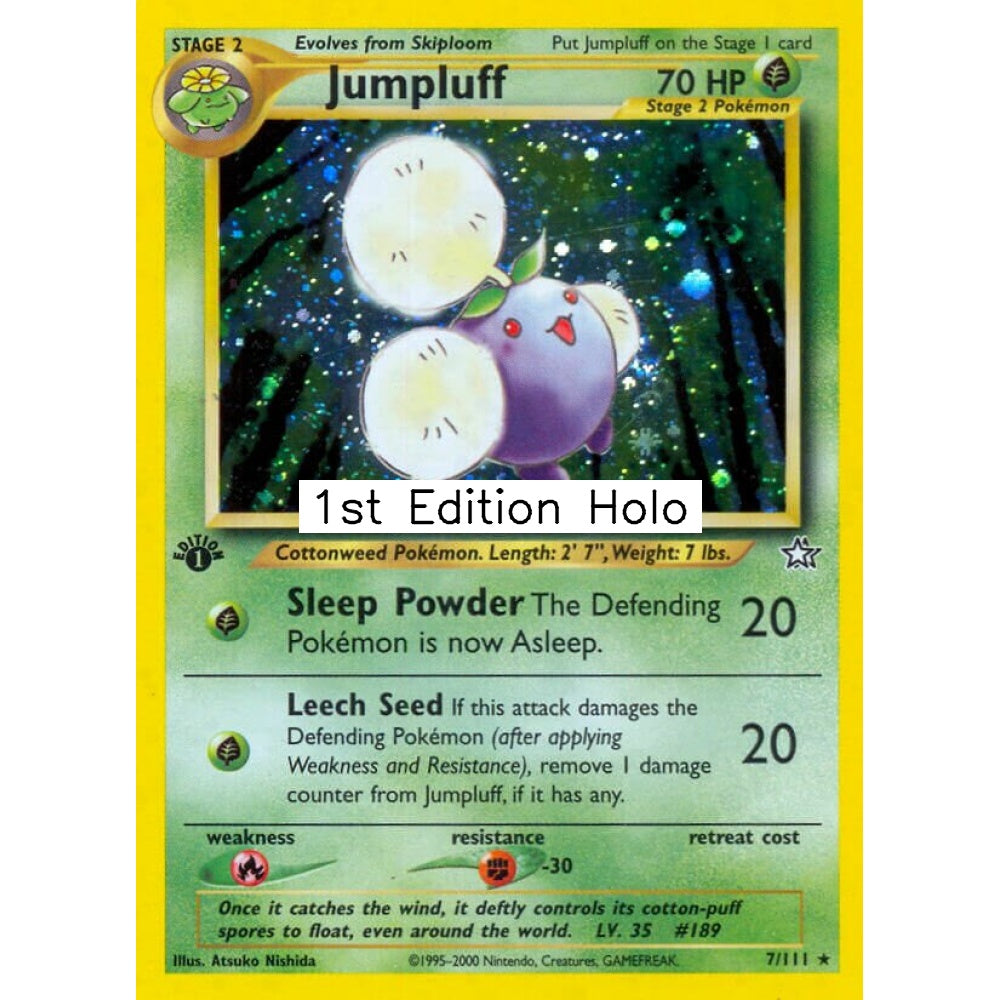 Jumpluff Rare Holo 7/111 Pokemon Card Game Neo Genesis