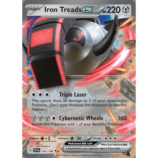 Iron Treads ex Double Rare 143/198 Pokemon Card Game Scarlet & Violet