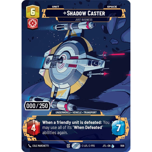 Shadow Caster, L, JTL 1108) Prestige Serialized, Star Wars Unlimited