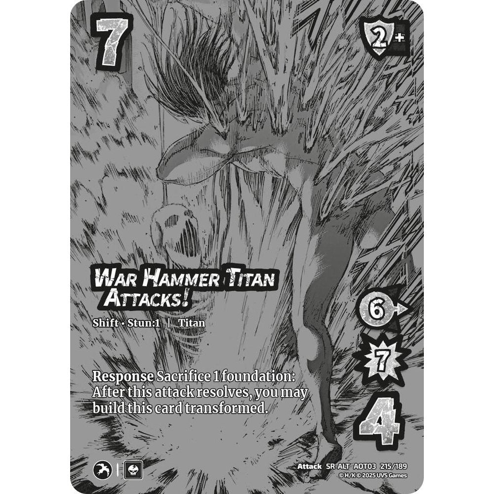 War Hammer Titan Attacks! // The War Hammer Titan 215/189 AOT03 Universus Attack on Titan: Apocalypse Attack SR-ALT