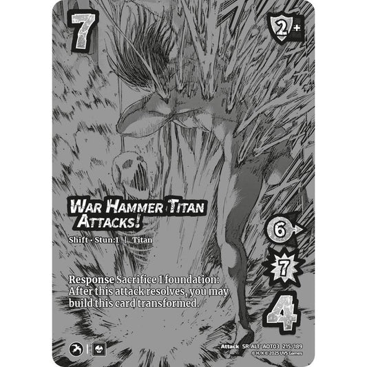 War Hammer Titan Attacks! // The War Hammer Titan 215/189 AOT03 Universus Attack on Titan: Apocalypse Attack SR-ALT