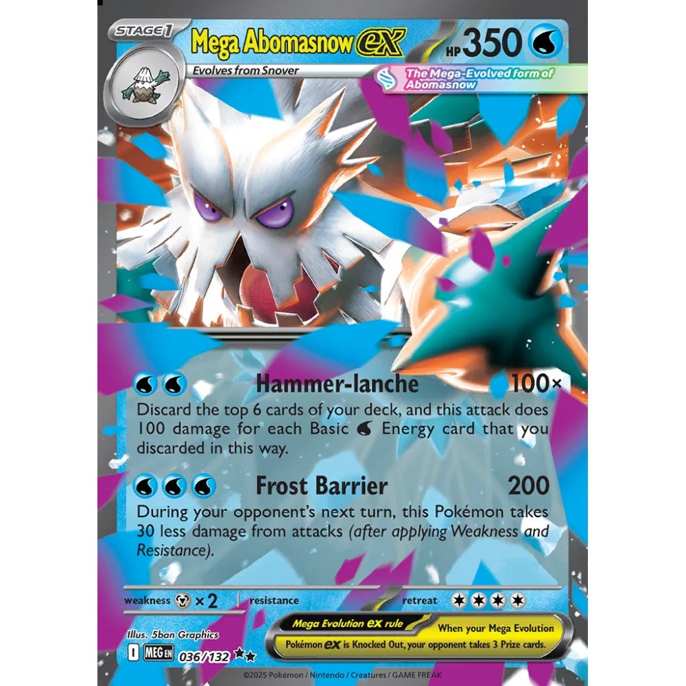 Mega Abomasnow ex Double Rare 036/132 Pokemon Card Game Mega Evolution