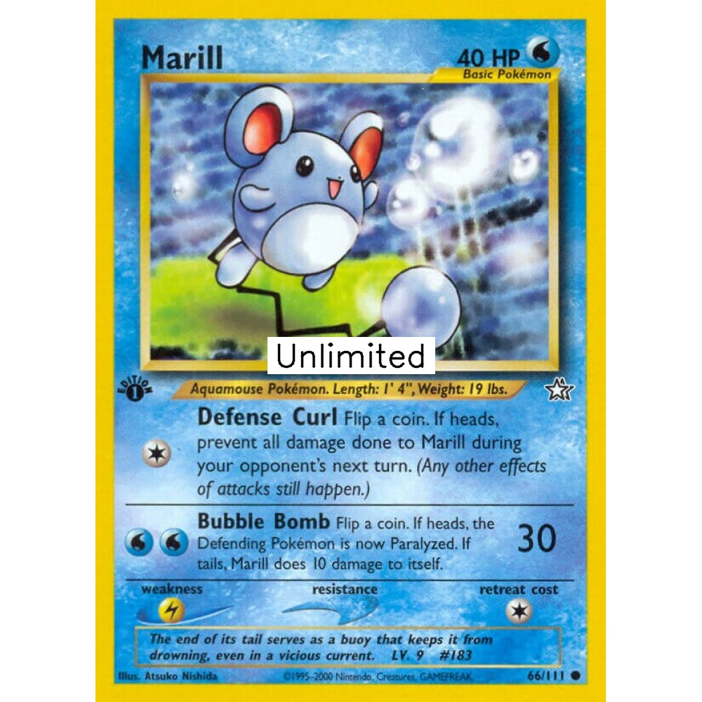 Marill Common 66/111 Pokemon Card Game Neo Genesis