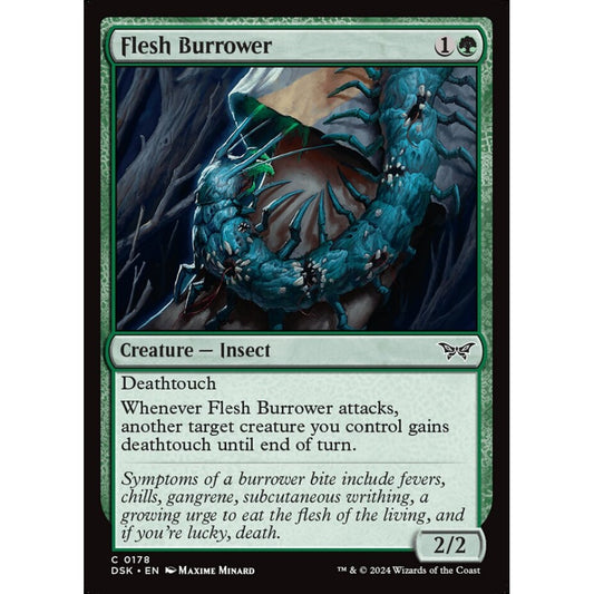 Flesh Burrower, 178, common, Magic: The Gathering, Duskmourn: House of Horror