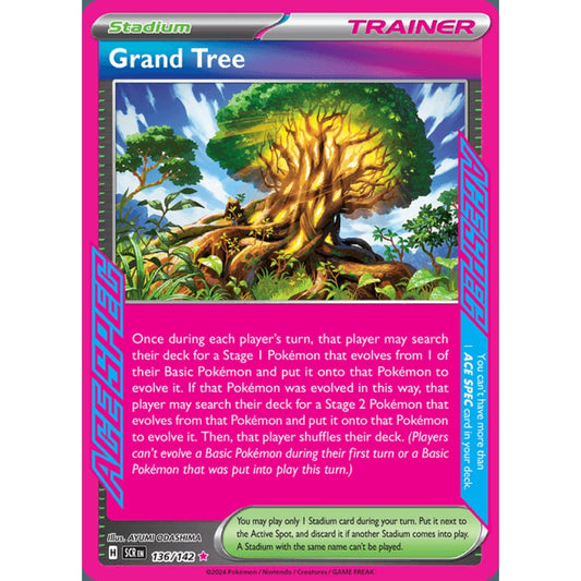 Grand Tree ACE Spec 136/142 Pokemon Card Game Stellar Crown