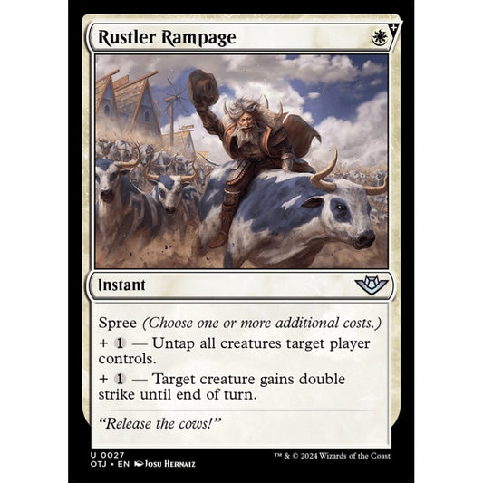Rustler Rampage, 27, uncommon, Magic: The Gathering, Outlaws of Thunder Junction
