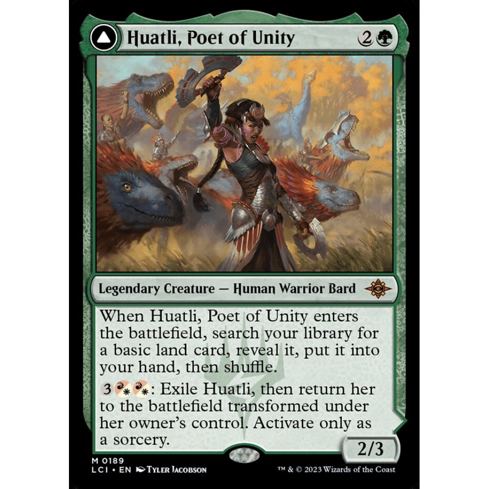 Huatli, Poet of Unity // Roar of the Fifth People mythic 189 Magic the Gathering The Lost Caverns of Ixalan