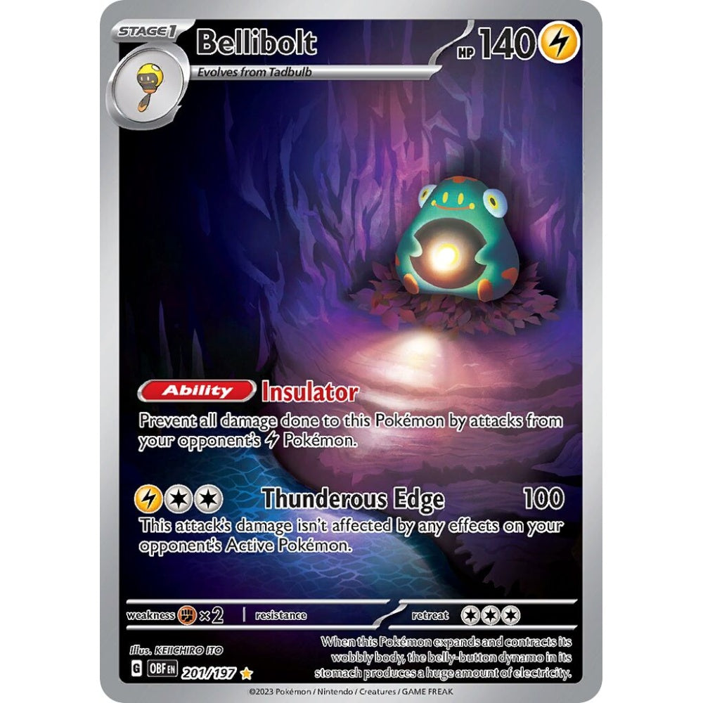 Bellibolt Illustration Rare 201/197 Pokemon Card Game Obsidian Flames