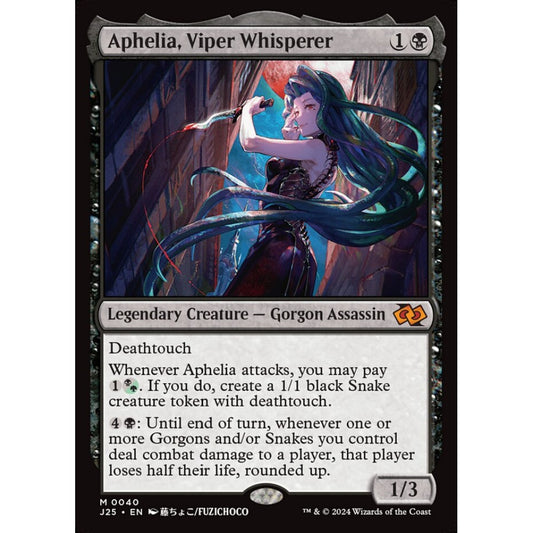 Aphelia, Viper Whisperer, 40, mythic, Magic: The Gathering, Foundations Jumpstart