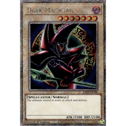 Dark Magician RA04-EN106 Platinum Platinum Secret Rare Yu-Gi-Oh Quarter Century Stampede in Arkana Art