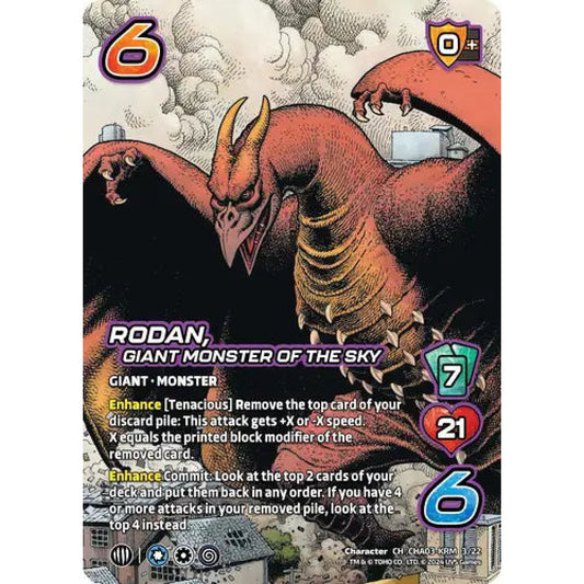 Rodan, Giant Monster of the Sky, 3/22, CH, UniVersus, Challengers Godzilla & Mothra, King Ghidorah & Rodan