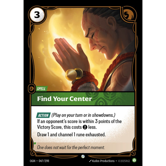 Find Your Center OGN-047/298 Riftbound Card Game Origins Common