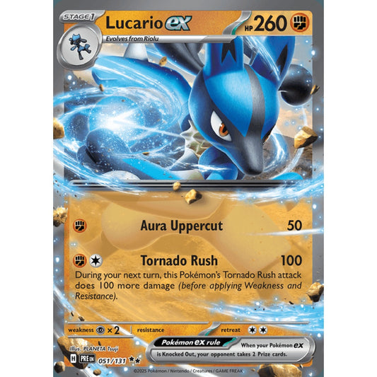 Lucario ex Double Rare 051/131 Pokemon Card Game Prismatic Evolutions