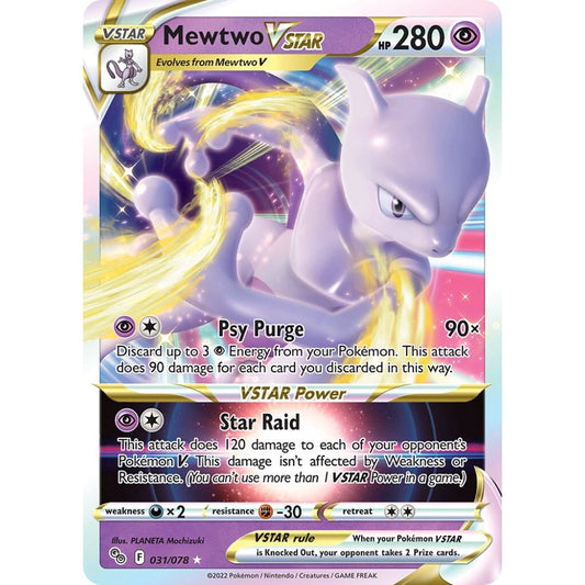 Mewtwo VSTAR Holo Rare VSTAR 031/078 Pokemon Card Game Pokémon GO