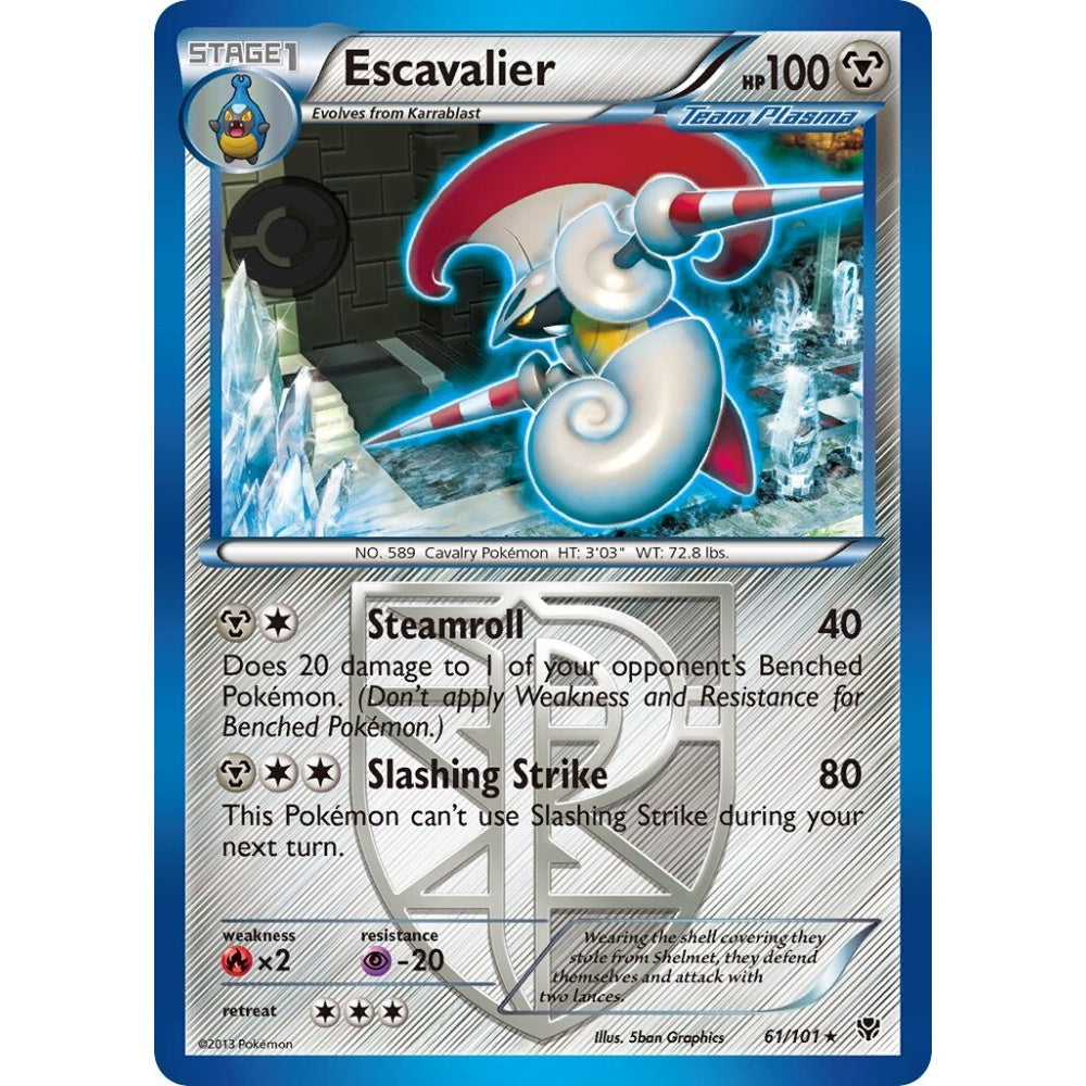 Escavalier Rare 61/101 Pokemon Card Game Plasma Blast