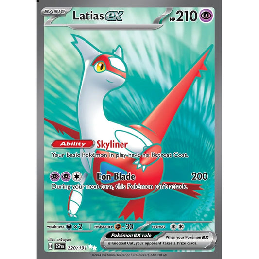 Latias ex Ultra Rare 220/191 Pokemon Card Game Surging Sparks