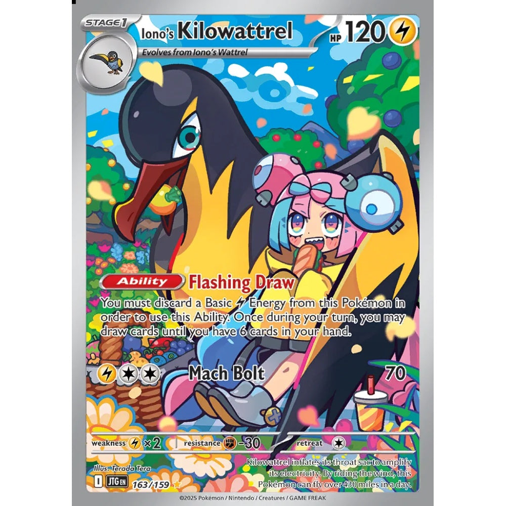 Iono's Kilowattrel Illustration Rare 163/159 Pokemon Card Game Journey Together