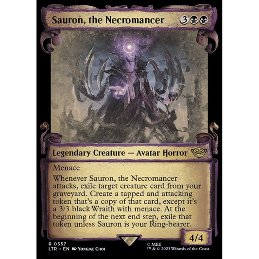 Sauron, the Necromancer, rare, 557, Magic the Gathering, The Lord of the Rings: Tales of Middle-earth