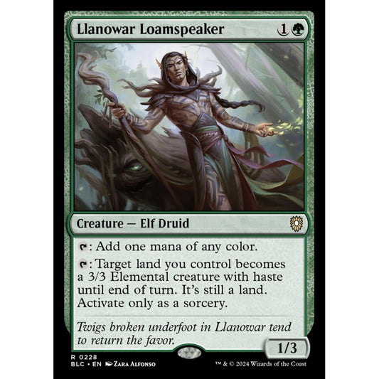 Llanowar Loamspeaker, 228, rare, Magic: The Gathering, Bloomburrow