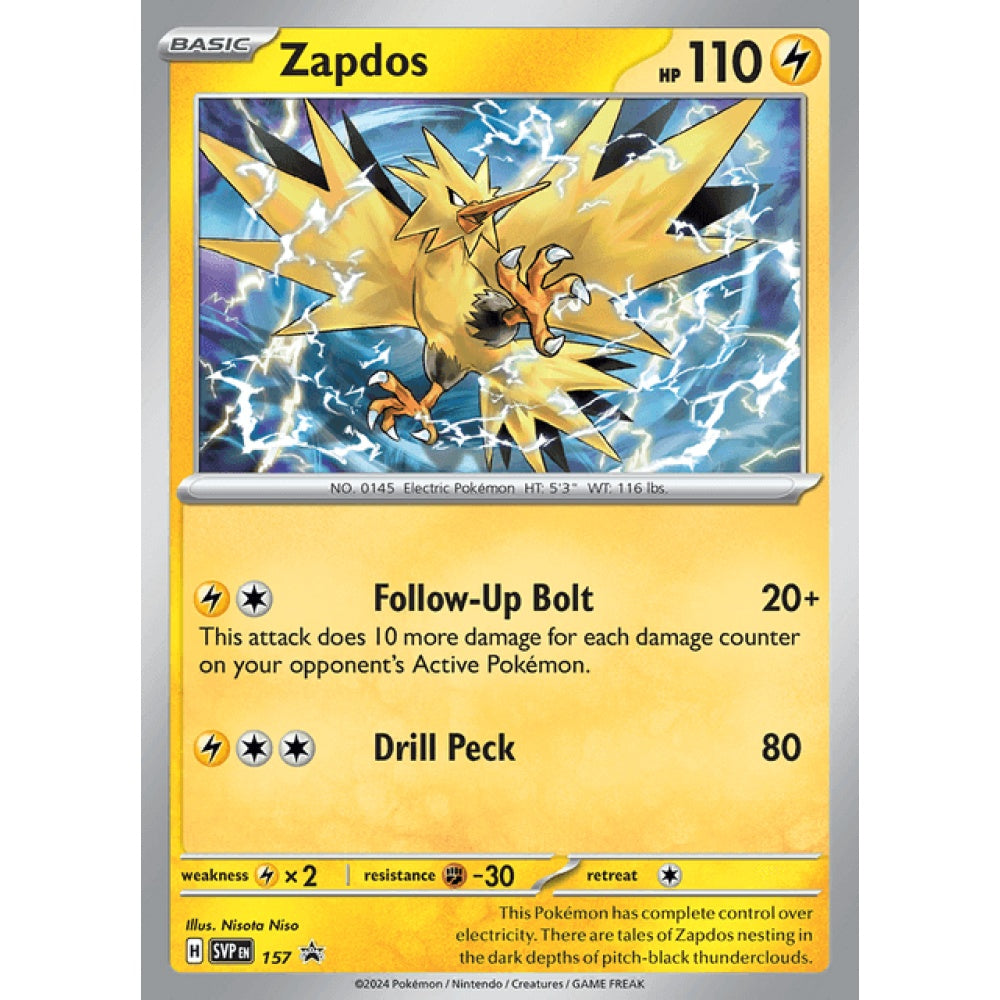 Zapdos Black Star Promo 157 Pokemon Card Game Scarlet & Violet Promos
