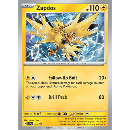 Zapdos Black Star Promo 157 Pokemon Card Game Scarlet & Violet Promos