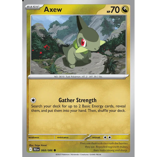 Axew Common 068/086 Pokemon Card Game Black Bolt