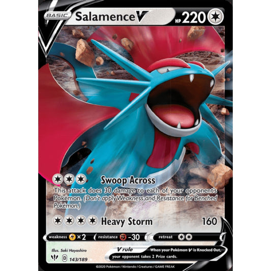 Salamence V Double Rare 143/189 Pokemon Card Game Darkness Ablaze