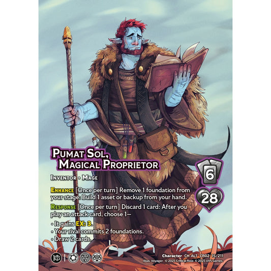 Pumat Sol, Magical Proprietor, 15/211, CR02, Universus, Critical Role: Heroes Of Exandria, Character, CH-ALT