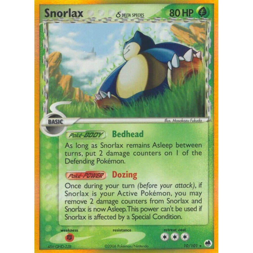 Snorlax Rare Holo 10/101 Pokemon Card Game EX Dragon Frontiers