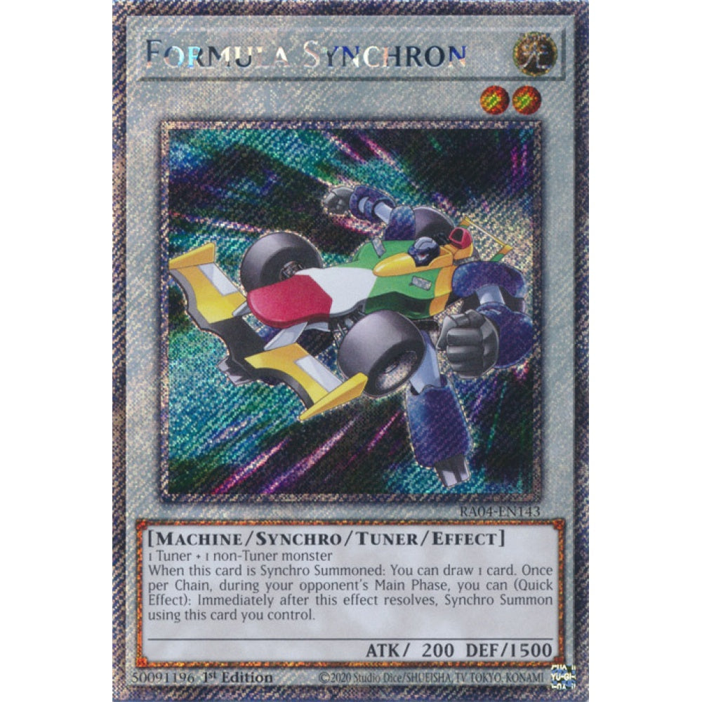 Formula Synchron RA04-EN143 QCR Quarter Century Secret Rare Yu-Gi-Oh Quarter Century Stampede in Art