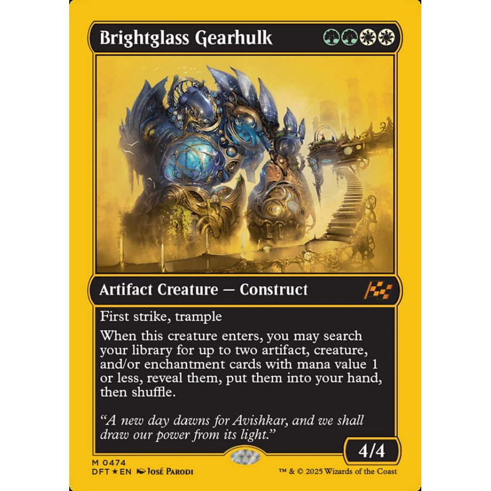 Brightglass Gearhulk, 474, mythic, Magic: The Gathering, Aetherdrift