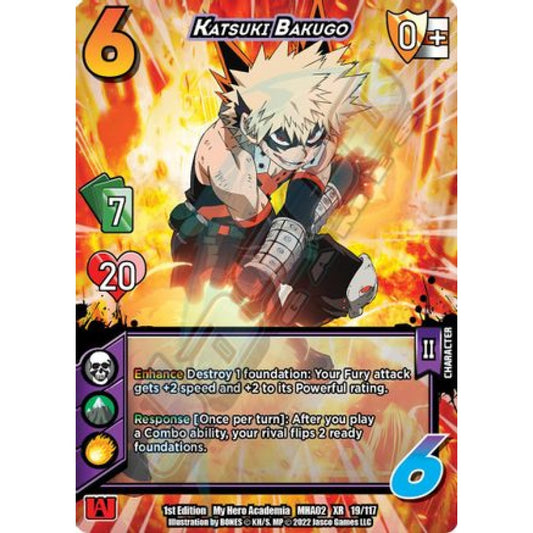 Katsuki Bakugo, 19/117, XR, UniVersus, MHA02 Crimson Rampage